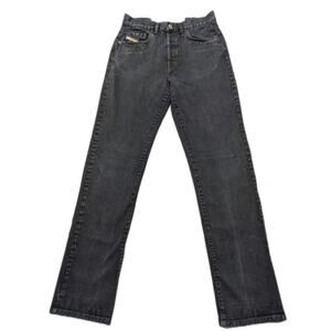 Vintage Diesel Cochise Jeans Italy Size 29 Black Straight Leg Button Fly Punk...